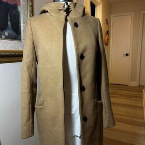 Aritzia - wool / cashmere blend hooded jacket in camel XS